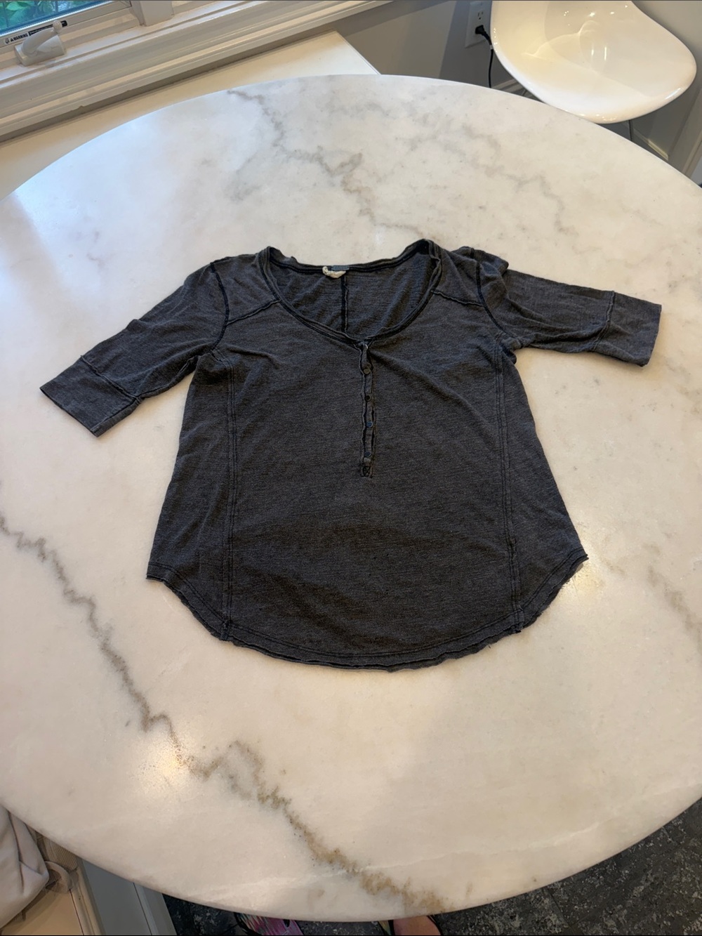 We The Free Dark Gray Short-Sleeve Henley Tee